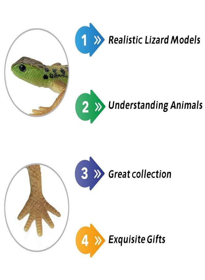 NAKIMO Plastic Lizard Toys Lizard Figurine Realistic Fake Lizards Artificial Model Reptile Toy for Cake Decoration Prank Props Educational Toys (Set - A) - Image 3